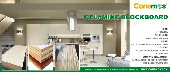 18mm Furniture Grade Melamine Laminated Block Board with Certified 